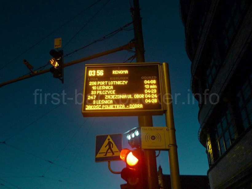 ヴロツワフのバス時刻表示